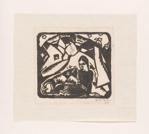 Mujer sentada en un paisaje de Gustave De Smet (signed by artist)