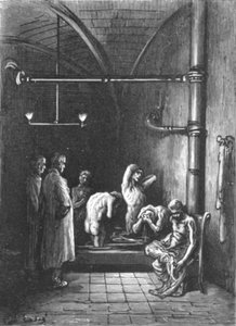 Una casa de refugio - En el baño, 1872 de Gustave Dore