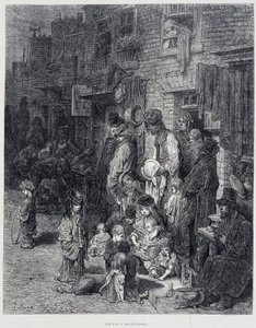 Una calle en Whitechapel - en “Londres” por Gustave Doré