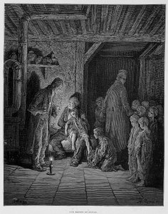 Una casa de refugio - en “Londres” por Gustave Doré de Gustave Dore