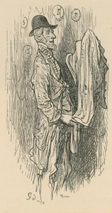 Un hombre sosteniendo una tela de Gustave Dore