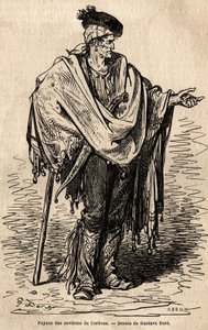 Un campesino de la región de Córdoba. Boceto tomado en vivo por Gustave Doré (1832-1883). Grabado para ilustrar el viaje a España, en 1862 por Charles Davillier y Gustave Doré, en “Le tour du monde, nouveau journal des voyages” publicado bajo la dirección 