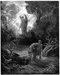 Adán y Eva huyen del Paraíso - Ilustración de Gustave Dore para La Biblia - de Gustave Dore