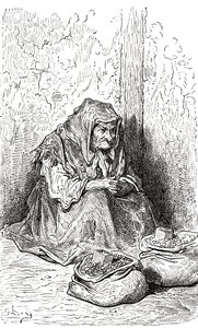 Según el boceto de una anciana española de Gustave Dore. De Vida y recuerdos de Gustave Dore, publicado en 1885. de Gustave Dore