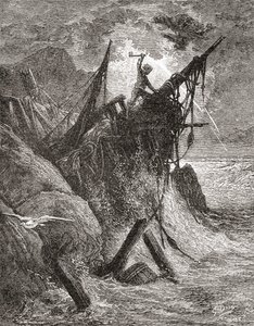 Obra original de Gustave Dore para el libro Los trabajadores del mar de Victor Hugo. De Vida y recuerdos de Gustave Dore, publicado en 1885. de Gustave Dore