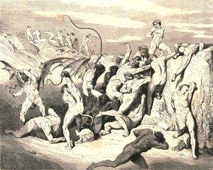 ¡Ah! ¡Cómo los hicieron saltar al primer golpe!, c1890 de Gustave Dore