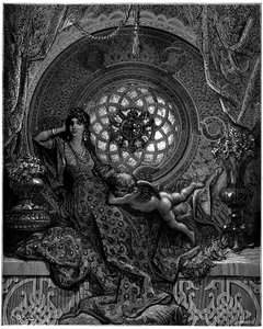 La belleza de Alcina supera todas las dudas de Ruggiero de Gustave Dore