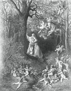 Angélica y Medoro, de La Locura de Orlando de Gustave Dore