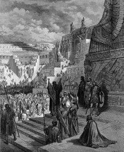 Artajerjes otorgando libertad a los judíos - Biblia de Gustave Dore