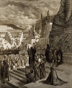 Artajerjes concediendo libertad a los judíos - Biblia de Gustave Dore
