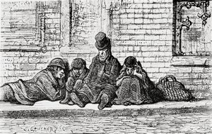Durmiendo en las calles, 1872 de Gustave Dore