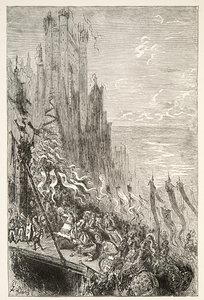 En la ciudad de la condesa de la fuente, de Historias de los Días del Rey Arturo por Charles Henry Hanson, pub.1898