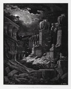 Babilonia en ruinas (visión de Juan el Bautista), Ilustración de la Biblia de Dore de Gustave Dore