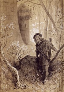 Blondel escuchando la voz de Ricardo Corazón de León, ilustración para Gargantúa y Pantagruel, grabado por Gustave Doré de Gustave Dore