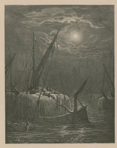 Barcos en el Támesis de Gustave Dore