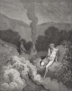 Caín y Abel ofreciendo sus sacrificios, ilustración de 