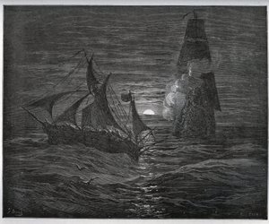 Historia del cautivo. El barco de escape español es atacado por un barco francés de 