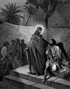 Cristo sanando al hombre enfermo de parálisis de Gustave Dore