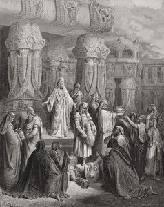 Ciro restaurando los vasos del templo, ilustración de 
