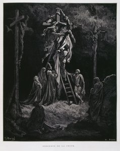Descendimiento de la cruz, la deposición de Cristo, Ilustración de la Biblia de Dore.