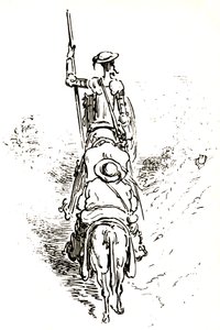 Don Quijote en su caballo, seguido de Sancho en su burro de Gustave Dore