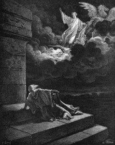 Elías asciende en un carro de fuego de Gustave Dore