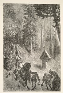 Escoltando a Guenever desde Cameliard, de Historias de los Días del Rey Arturo por Charles Henry Hanson, pub.1898 de Gustave Dore
