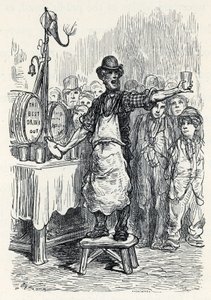 Vendedor de cerveza de jengibre en la década de 1870 de Gustave Dore