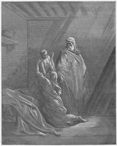 Biblia de Gustave Doré: Elías resucita al hijo de la viuda de Sarepta de Gustave Dore
