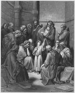 Biblia de Gustave Doré: Jesús con los doctores de Gustave Dore