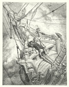Ilustración de Gustave Dore para Rime of the Ancient Mariner de Coleridge (grabado) de Gustave Dore