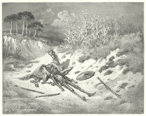 Don Quijote de Gustave Doré: "¡Ay! ¿dónde estás, querida dama, que no lamentas mi desgracia?" de Gustave Dore