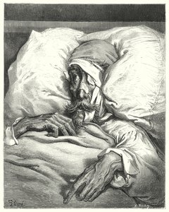 Don Quijote de Gustave Doré: "Don Quijote, así herido desgraciadamente, estaba extremadamente hosco y melancólico" de Gustave Dore