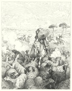 Don Quijote de Gustave Doré: "Arremetió contra el escuadrón de ovejas" de Gustave Dore