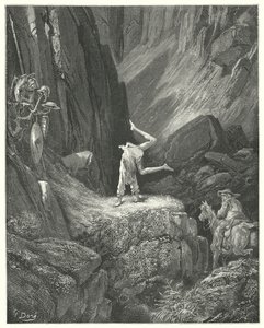 Don Quijote de Gustave Doré: "Dio dos o tres brincos en el aire, y luego cayendo sobre sus manos, pasó sus talones sobre su cabeza dos veces seguidas" de Gustave Dore