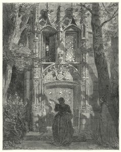 Don Quijote de Gustave Doré: "Aquí la doncella cortejadora terminó su canción"