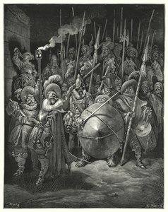 Don Quijote de Gustave Doré: "¡Marcha!" dijo Sancho, "¿cómo crees que puedo hacerlo?" de Gustave Dore