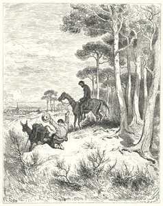 Don Quijote de Gustave Doré: "¡Oh, mi tan anhelado hogar!" (grabado) de Gustave Dore