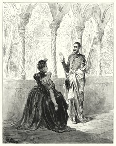 Don Quijote de Gustave Doré: "Por favor, mi señor Don Quijote, retírese, porque esta pobre joven no volverá en sí mientras usted esté aquí" de Gustave Dore