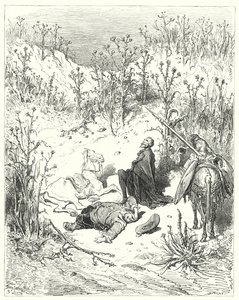 Don Quijote de Gustave Doré: "Duerme, Sancho, dijo Don Quijote: duerme, porque naciste para dormir" (grabado) de Gustave Dore