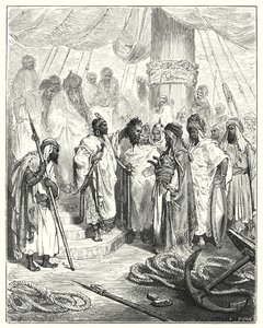 Don Quijote de Gustave Doré: "Le cortaron la cabeza y la llevaron al general turco"
