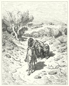 Don Quijote de Gustave Doré: "Pasaron ese día, y cuatro más después de eso, en ese tipo de discurso" de Gustave Dore
