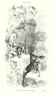 Hans y su prisionero (grabado) de Gustave Dore