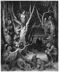 Harpías, ilustración de 