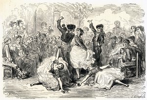 Ilustración de "Voyage en Espagne" escrito por Charles Davillier y publicado en 1866 (grabado)