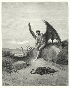 Ilustración de Gustave Doré para El paraíso perdido de Milton, Libro IX, líneas 182, 183