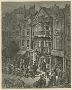 Ilustración que representa la calle Bishopsgate de Gustave Dore