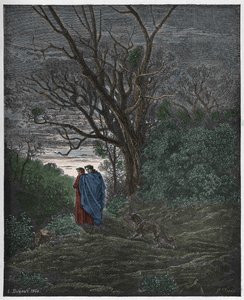 Infierno, Canto 1: Aparece la loba, ilustración de "La Divina Comedia" por Dante Alighieri, 1885 de Gustave Dore