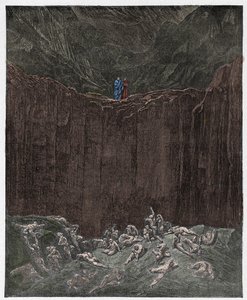 Infierno, Canto 29: Los falsificadores atormentados en el valle, ilustración de "La Divina Comedia" por Dante Alighieri, 1885 de Gustave Dore