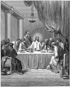 Jesús y sus discípulos en la Última Cena, 1866 de Gustave Dore